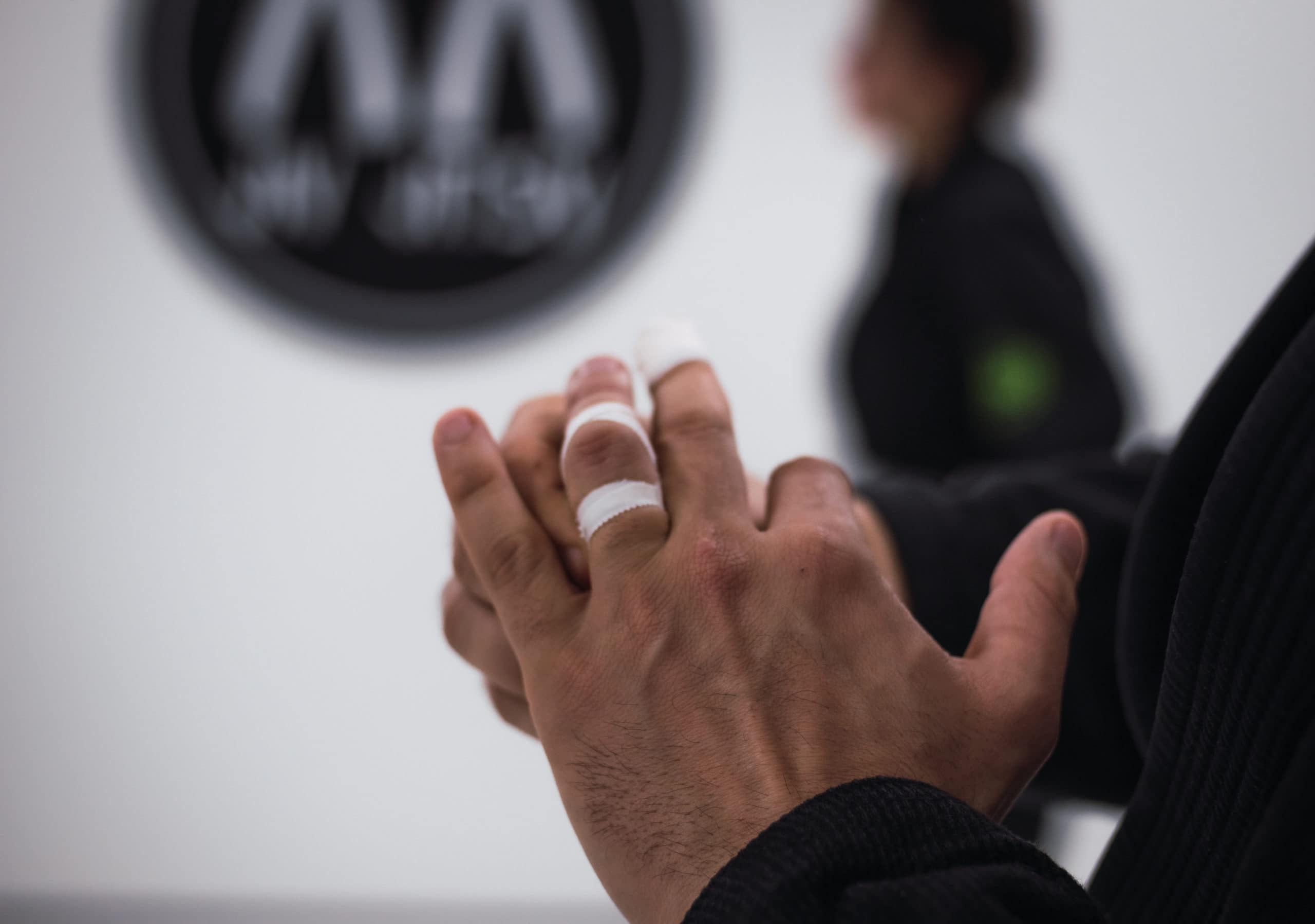 Wrapping fingers for a Brazilian Jiu Jitsu class